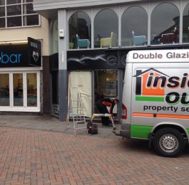 Inside Out replacing another shop plate in hockley Nottingham: Click Here To View Larger Image